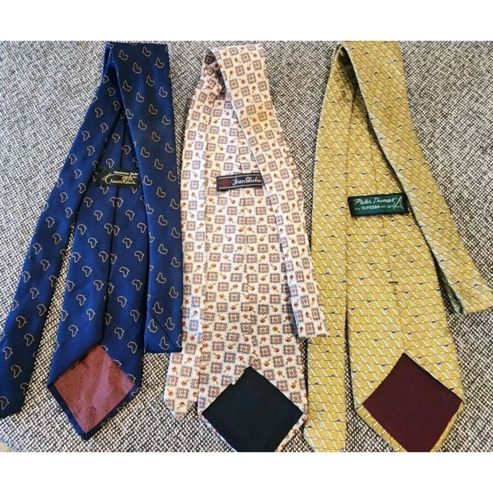 Peter‎ Thomas Superba, Comme Soie, Jian Shiba 100% Silk Men's Neck Tie Lot Of 3